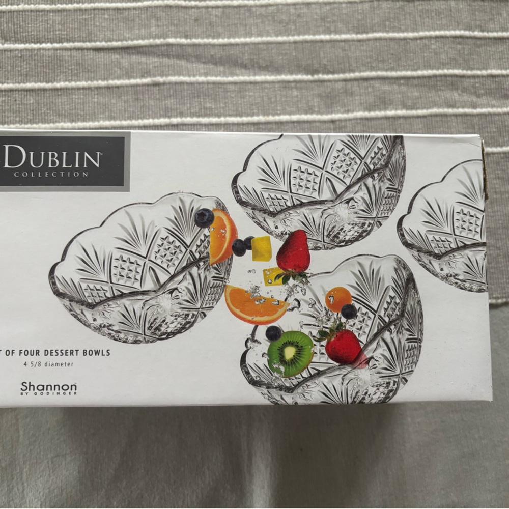 Shannon Dublin Collection Crystal Dessert Bowls - Set of 4